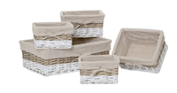 Premier Housewares Set of 5 Lida Rectangular Storage Baskets - Grey/White | Was £61.99, now £37.99 | Save £24