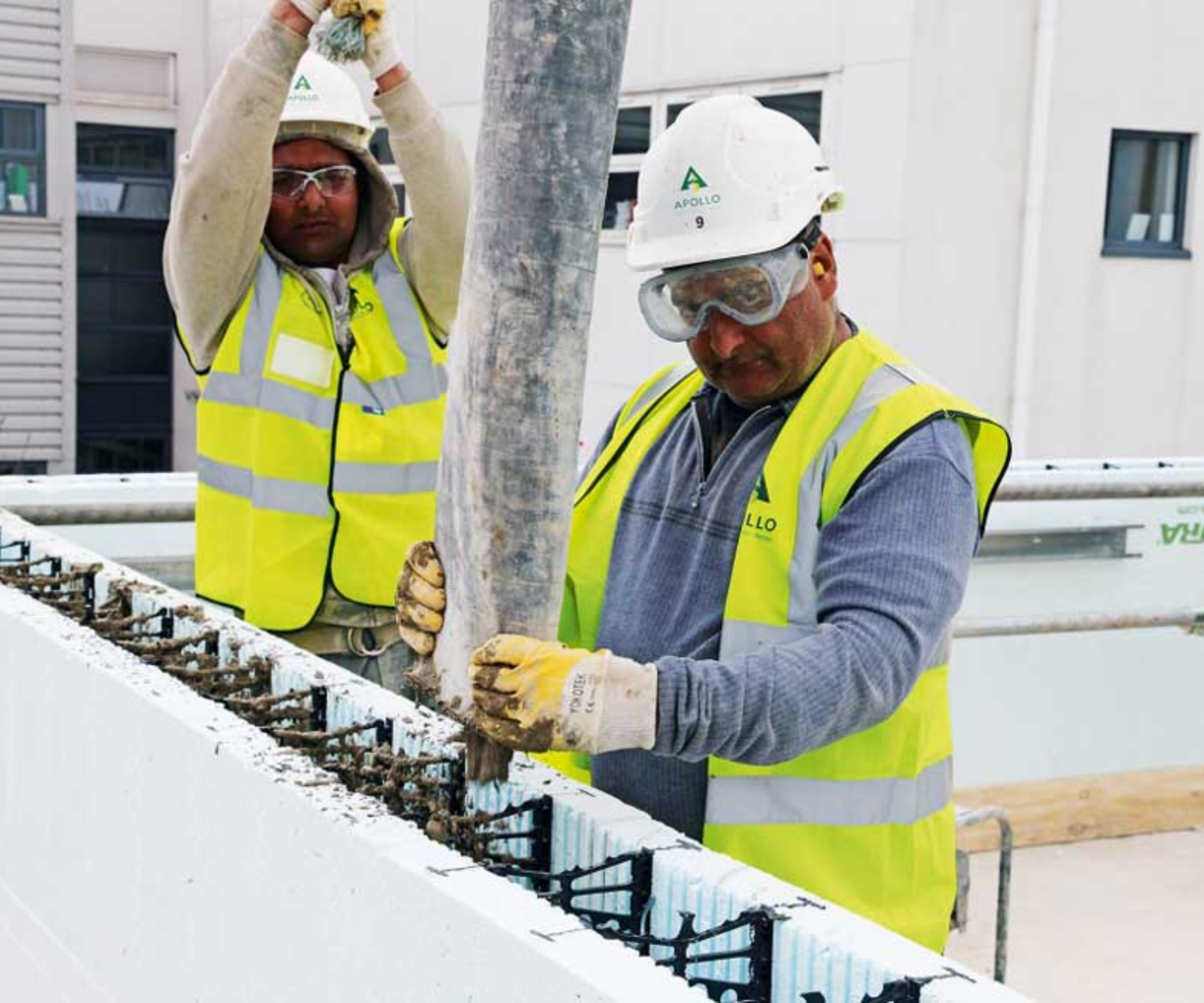 concrete being poured in ICF system