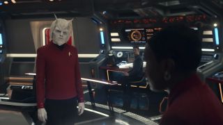 Bruce Horak's Hemmer looking at Uhura in Star Trek: Strange New Worlds