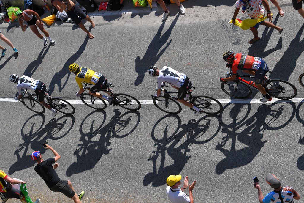 The four leaders on the Alpe d'Huez