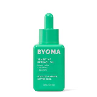 BYOMA Sensitive Retinol Oil in green packaging.
