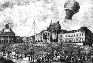 The first balloon flight with passengers (a sheep, a duck and a rooster) took off on Sept. 19, 1783.