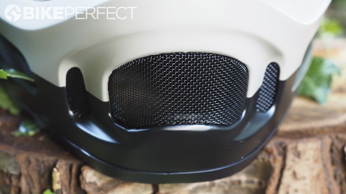 A closer look at the POC Coron's chin strap and venting port