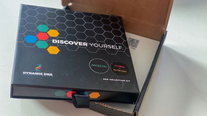 Best DNA testing kits: Box and folder containing a Dynamic DNA test