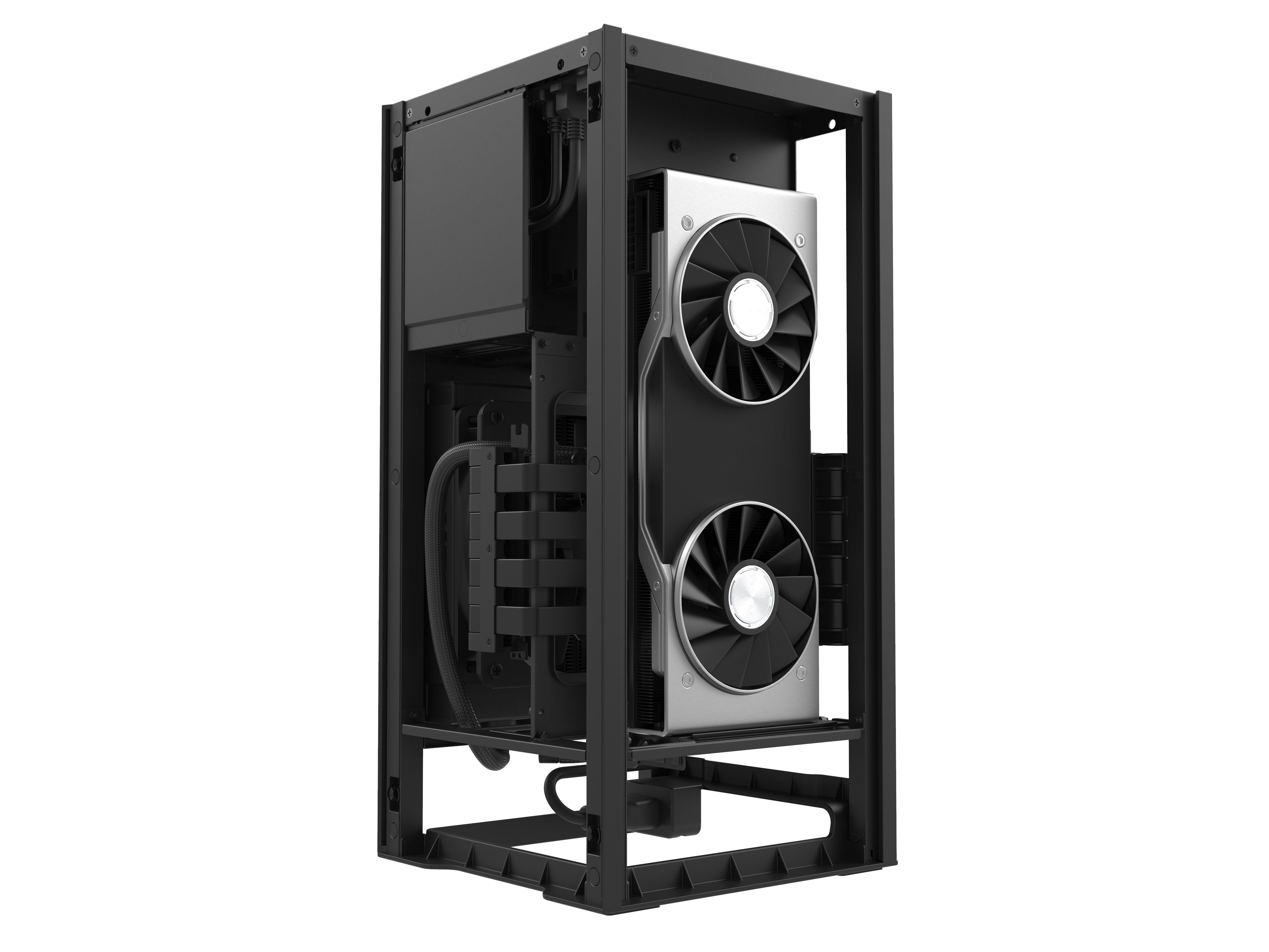 NZXT med grafikkort monteret lodret