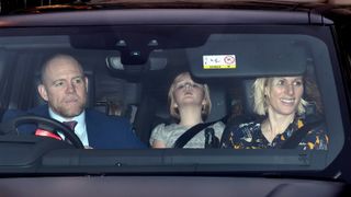 Mike Tindall, Zara Tindall and their children in a car