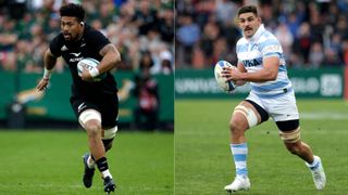 Composite image of New Zealand and Argentina rugby players ahead of Rugby Championship match