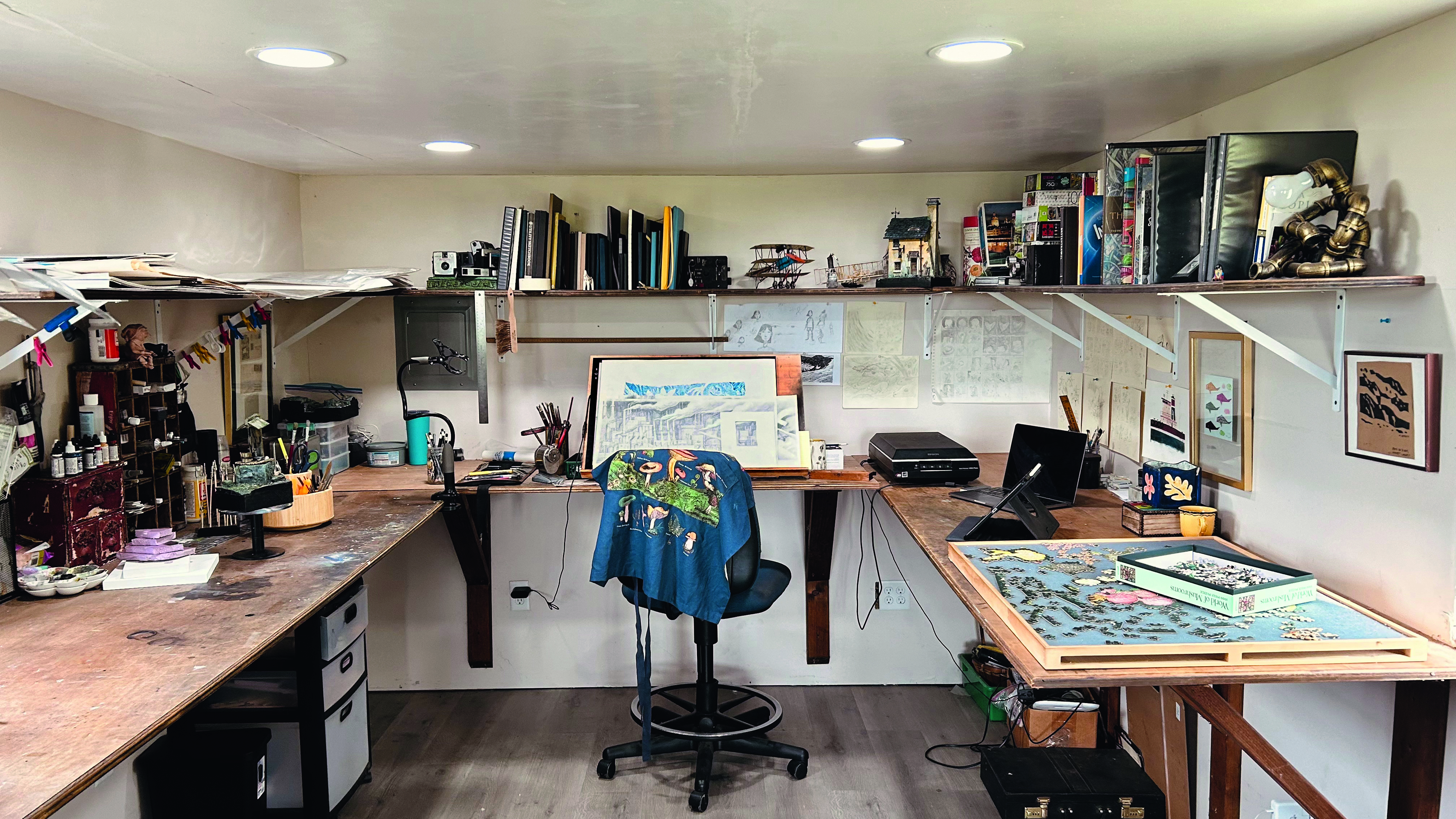 An artist studio in a shed
