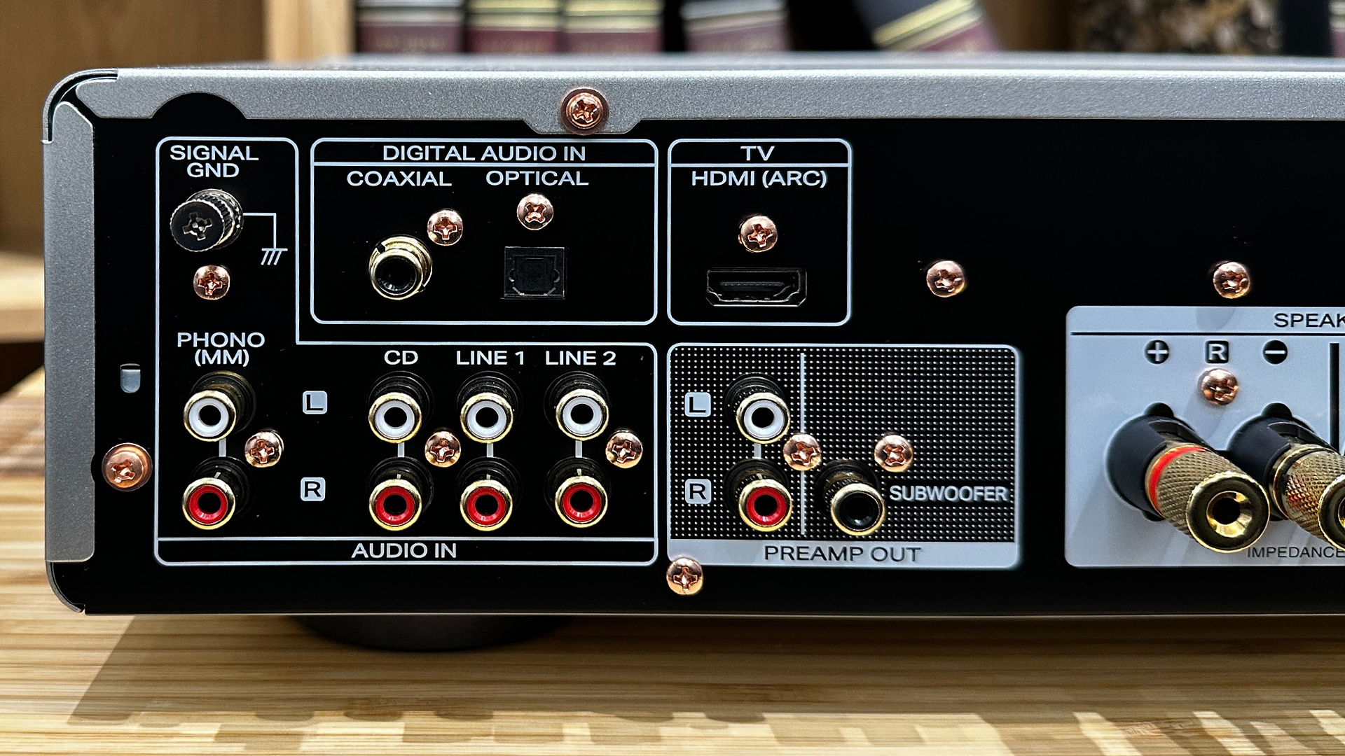 Marantz Model 70 integrated amplifier close up on connections