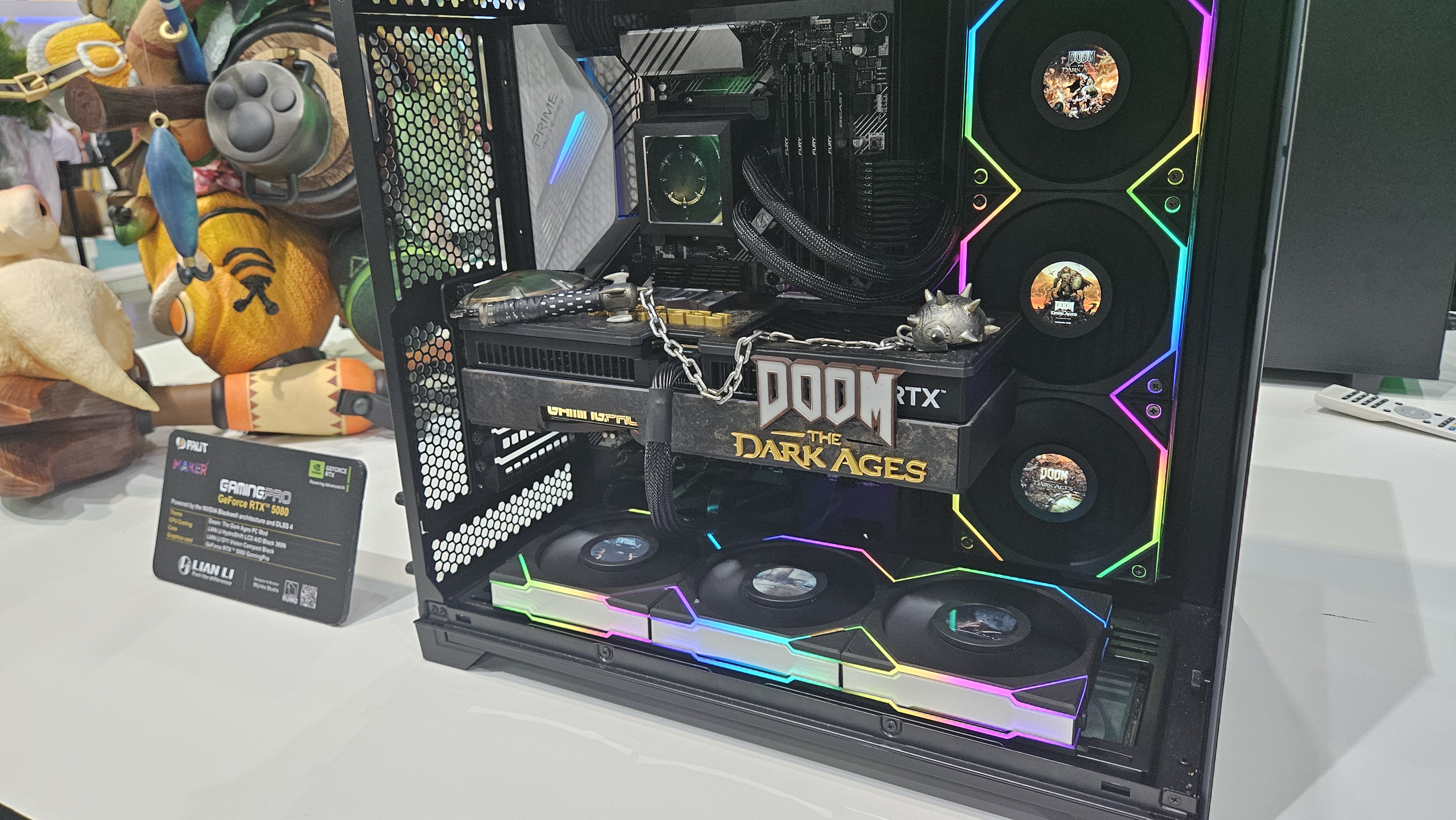 A Doom: The Dark Ages-branded PC component at Computex 2025
