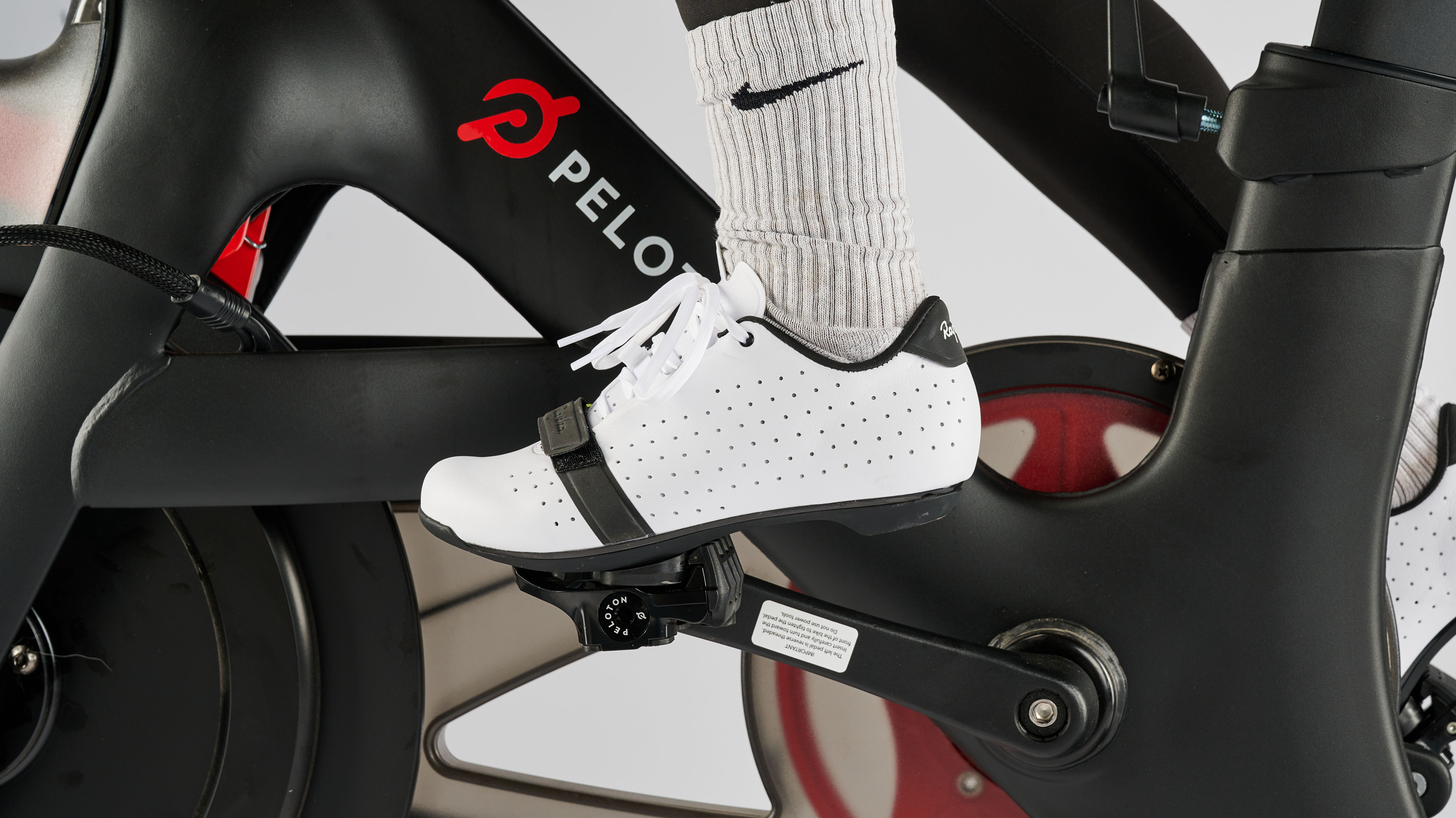 Rapha Classic Cycling Shoe being used on Peloton bike