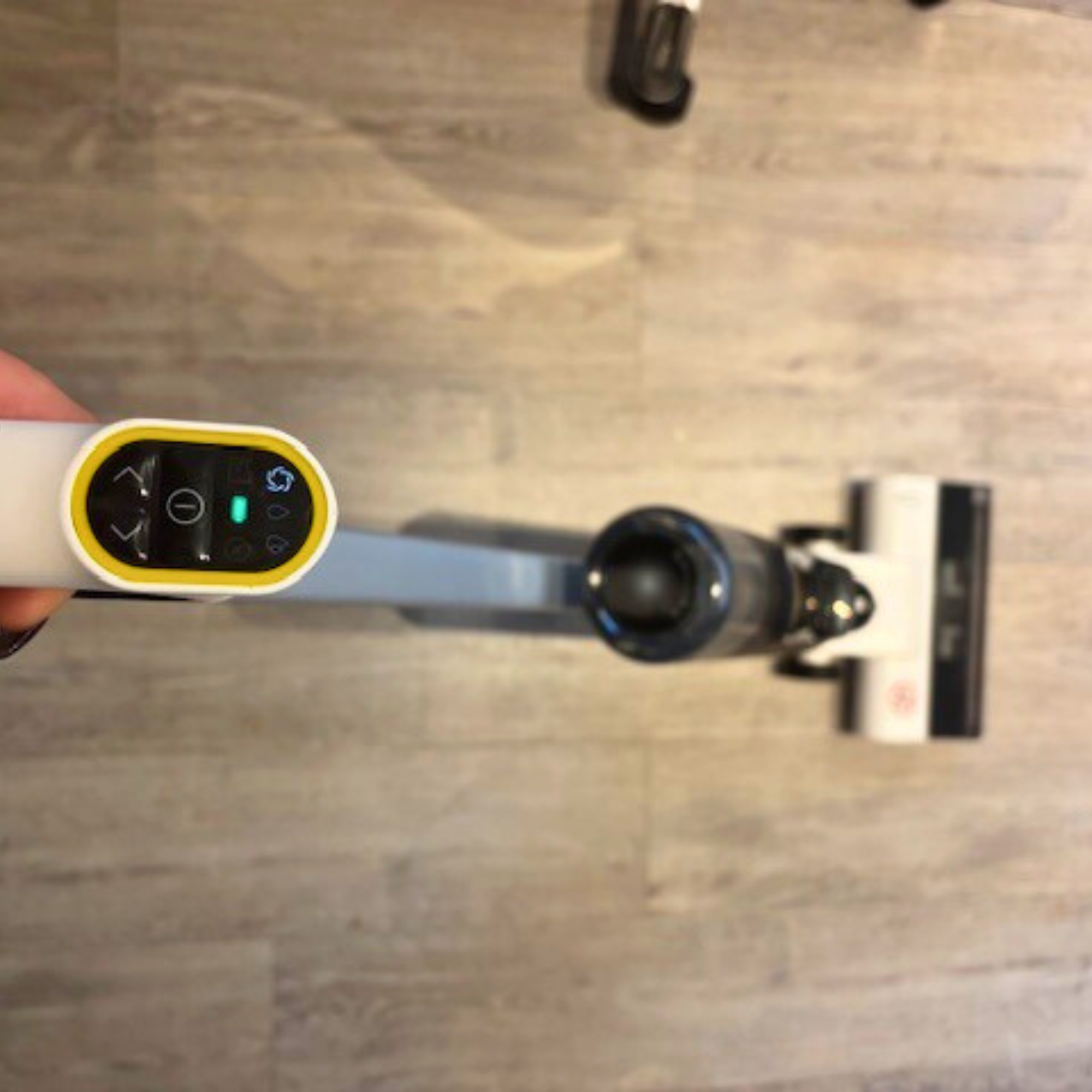 Kärcher Floor Cleaner Vacuum FCV 3 showing LED screen in Dry Mode