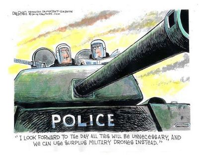 Editorial cartoon U.S. militarized police