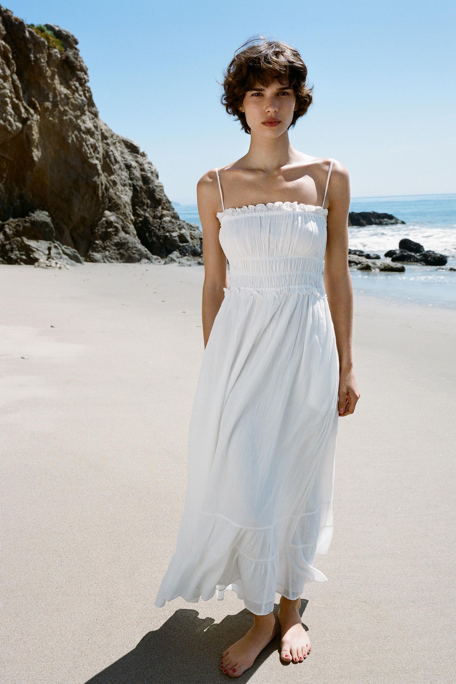 Embroidered Poplin Dress