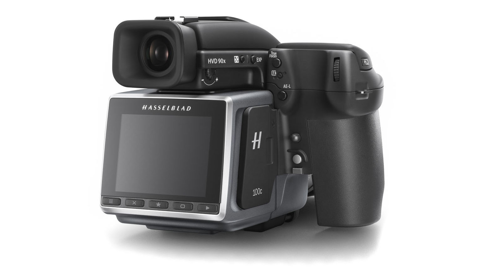 Камера Hasselblad H6D включена белый фон