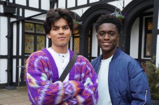 Dillon and DeMarcus in Hollyoaks.