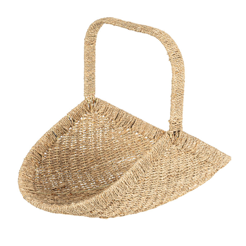 Household Essentials Woven Seagrass Flower Basket With Detachable Handle | Wayfair
