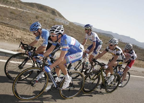 Christophe Le Mevel (Garmin-Barracuda) and Jose Toribio (Andalucia) on the front of the breakaway