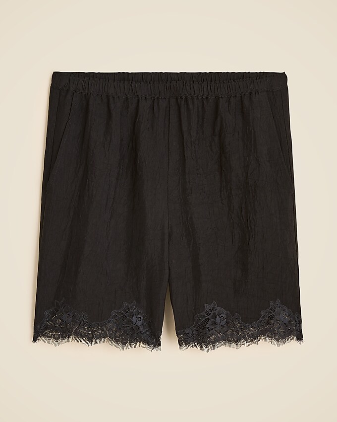 5" Stratus Lace-Trim Short in Textured Satin