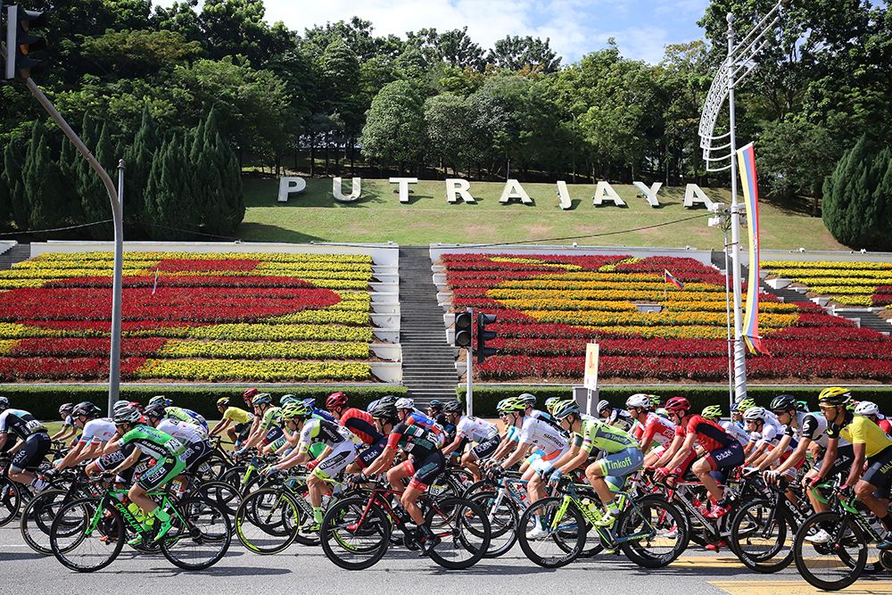The riders roll out of town