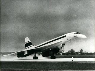 Feb. 02, 1969 - Concorde: Front Carriage Gets Loose. Photo shows ''Concorde'' Pictured During Tests Of Taxing At Great Speed. The Front Carriage Got Loose And Had To Be Repaired.