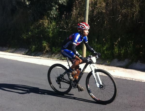 Dennis Porras alone off the front
