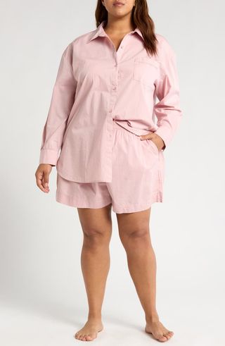 Oversize Shirting Short Pajamas