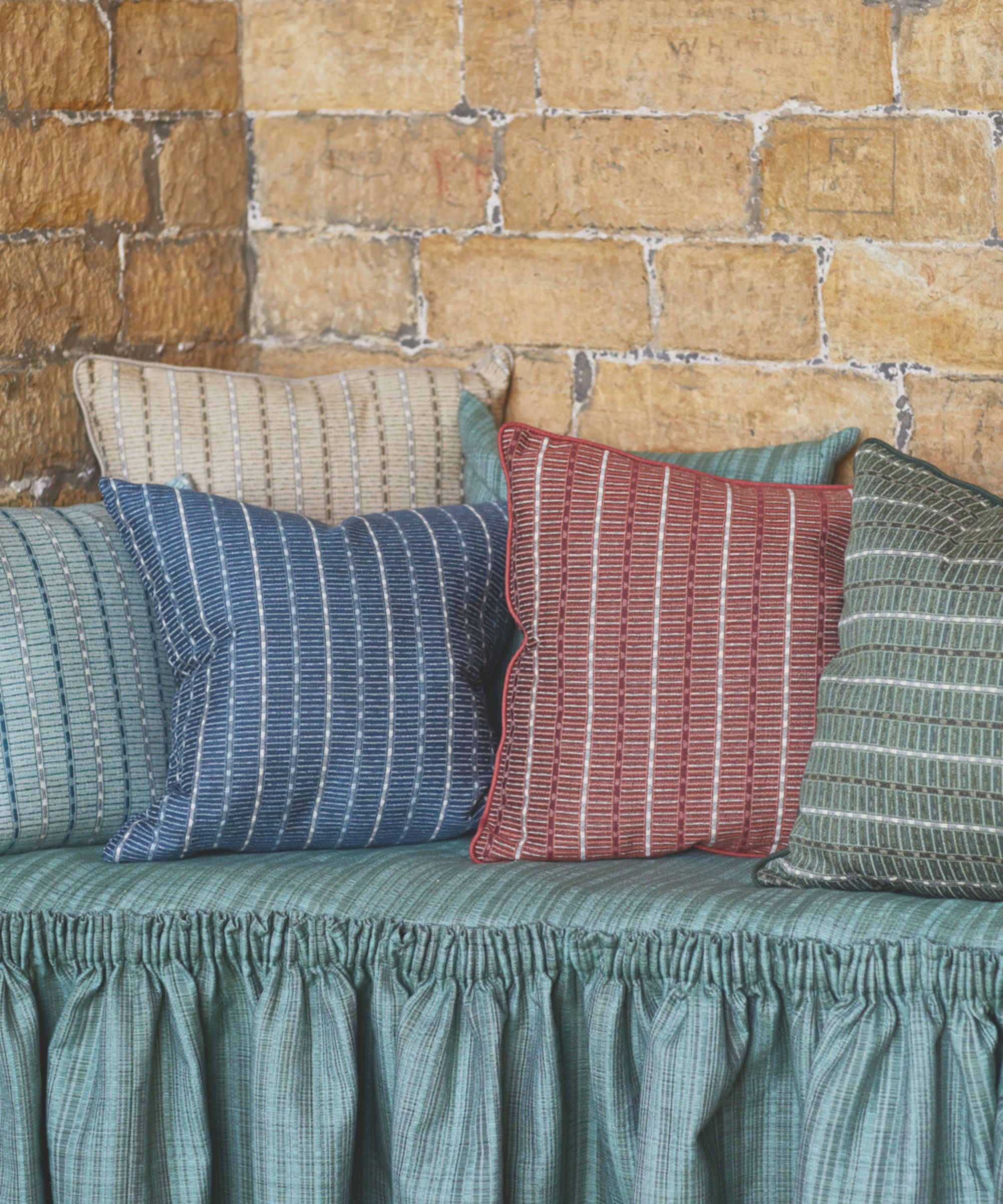 Woven stripe scatter cushions