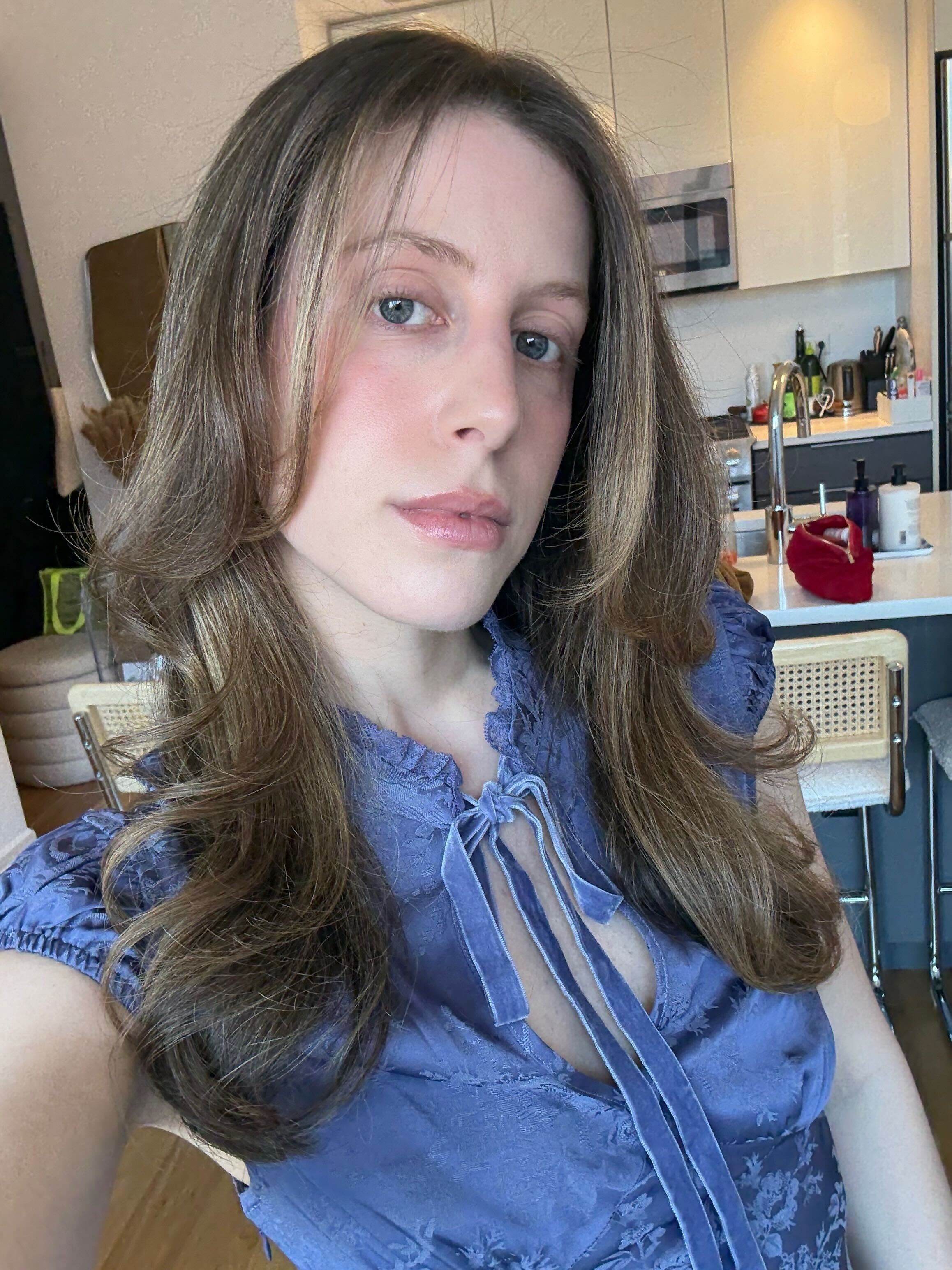 Jamie Schneider after testing Emi Jay's Heavenly Hair Milk