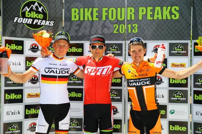 Bike Four Peaks stage 4 podium: Markus Kaufmann, Christoph Sauser, Jochen Kaess