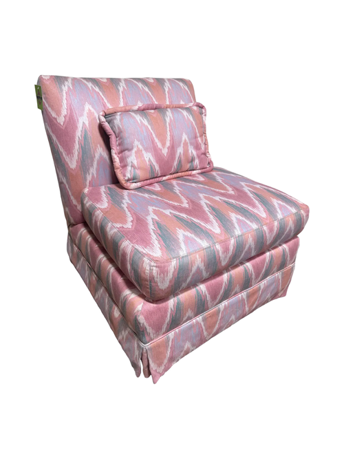 Post Modern Pink Flame Stitch Slipper Chair