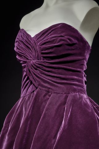 Princess Diana's purple Edelstein dress up close