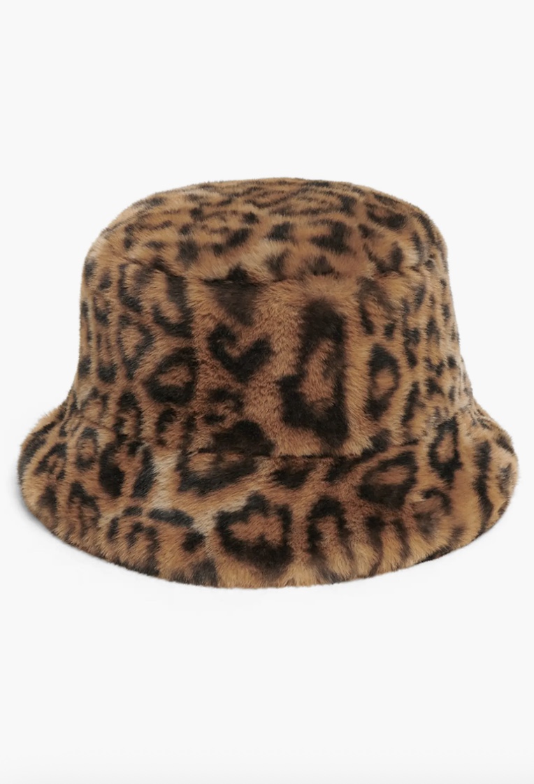 Apparis, Amara Leopard Pluche&amp;trade; Faux Fur Bucket Hat