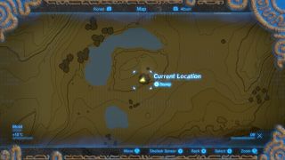 Even more zoomed in map location for the Irch Plain Breath of the Wild Captured Memories collectible