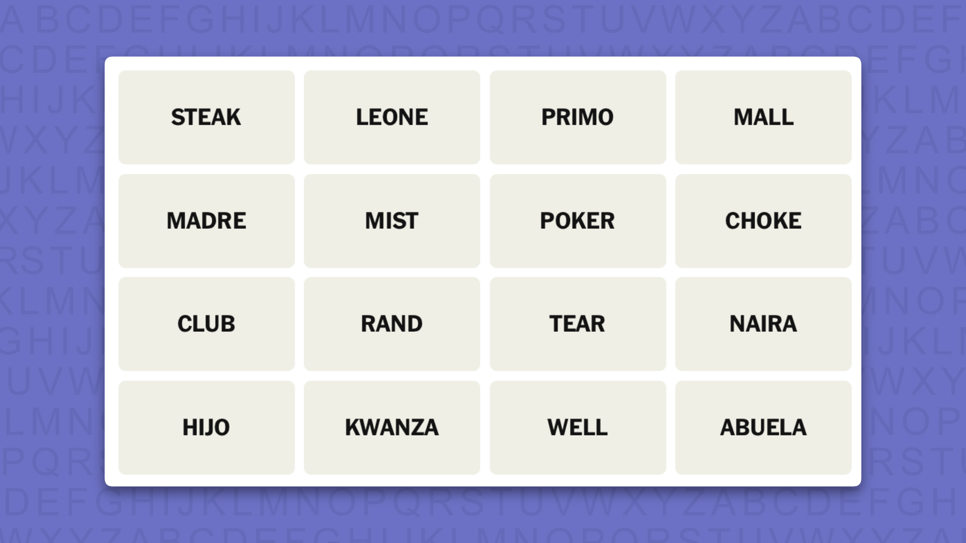 NYT Connections hints for game 1140 on a purple background