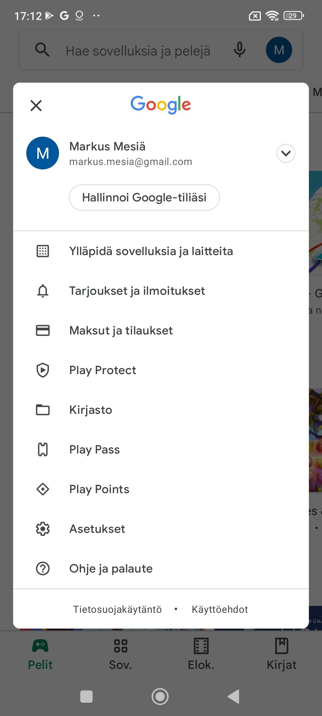 Android-sovelluksen p&auml;ivitt&auml;minen 3