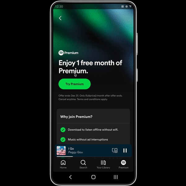 User Choice Billing on Spotify
