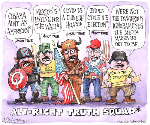 Political Cartoon U.S. alt right misinformation