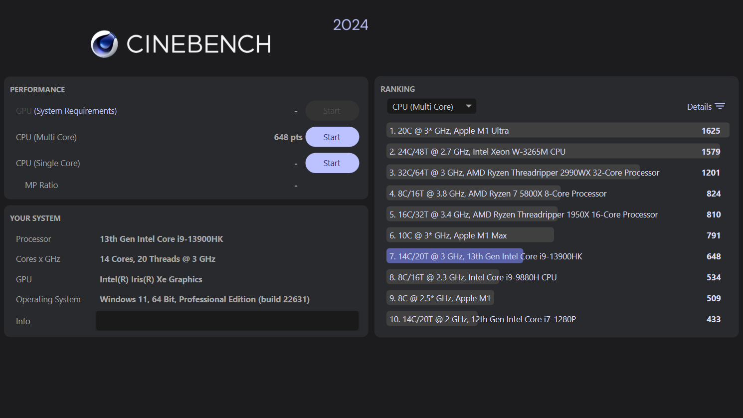 Geekom IT13 mini PC benchmark screenshot