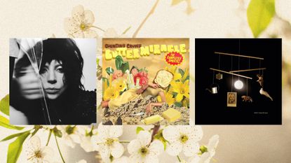 Album covers of 'Mayhem' by Lady Gaga, 'Butter Miracle, The Complete Sweets!' by Counting Crows, and 'A Study of Losses' by Beirut