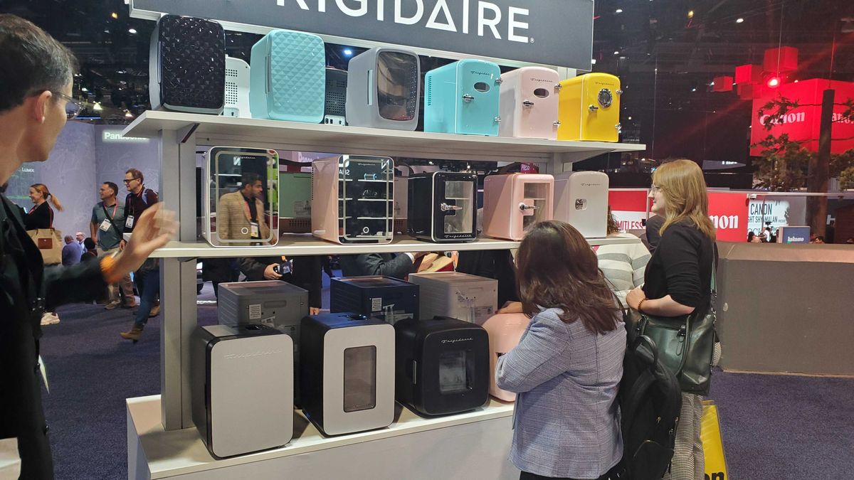 mini fridges in retro style