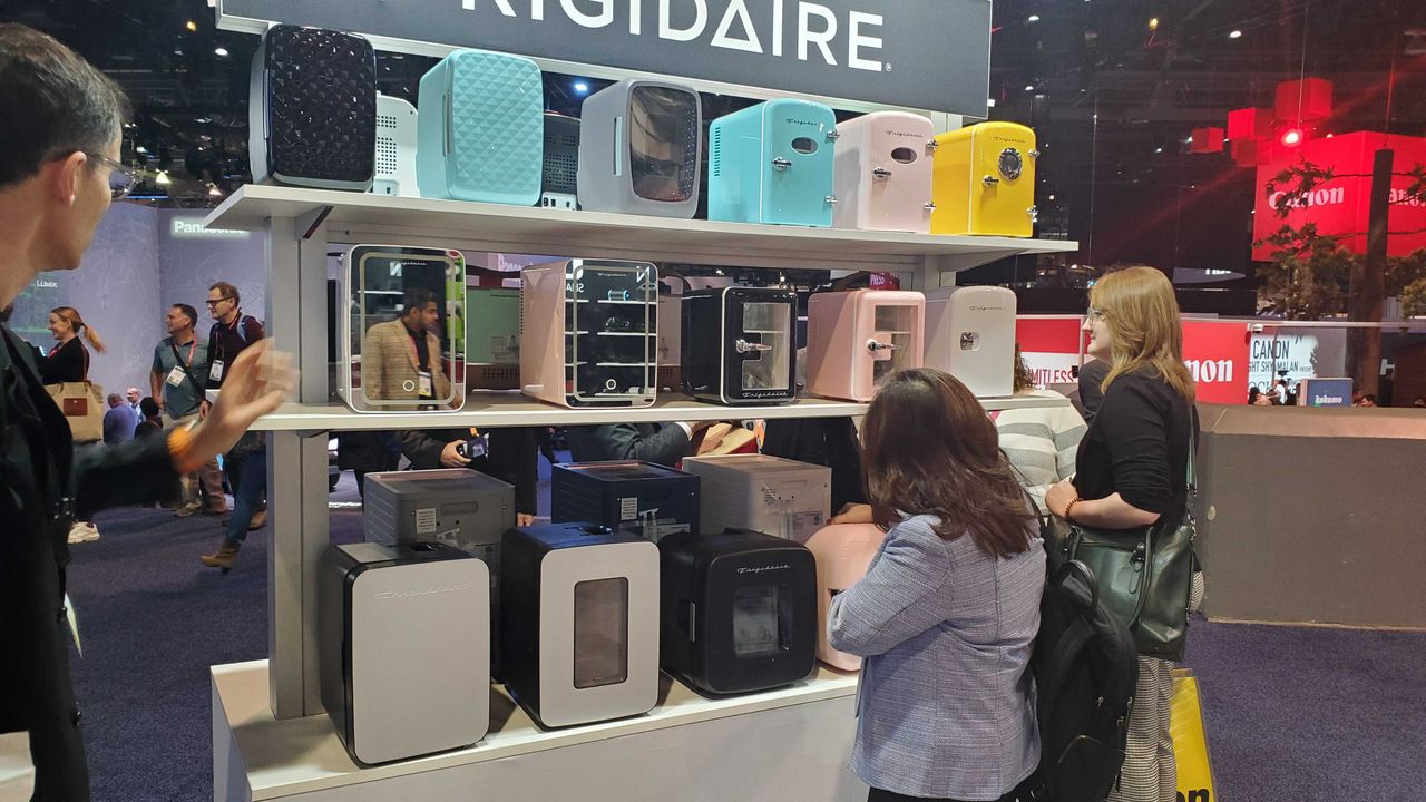 mini fridges in retro style