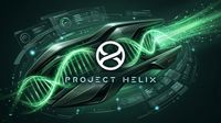 Project Helix logo and Xbox colors in a collage