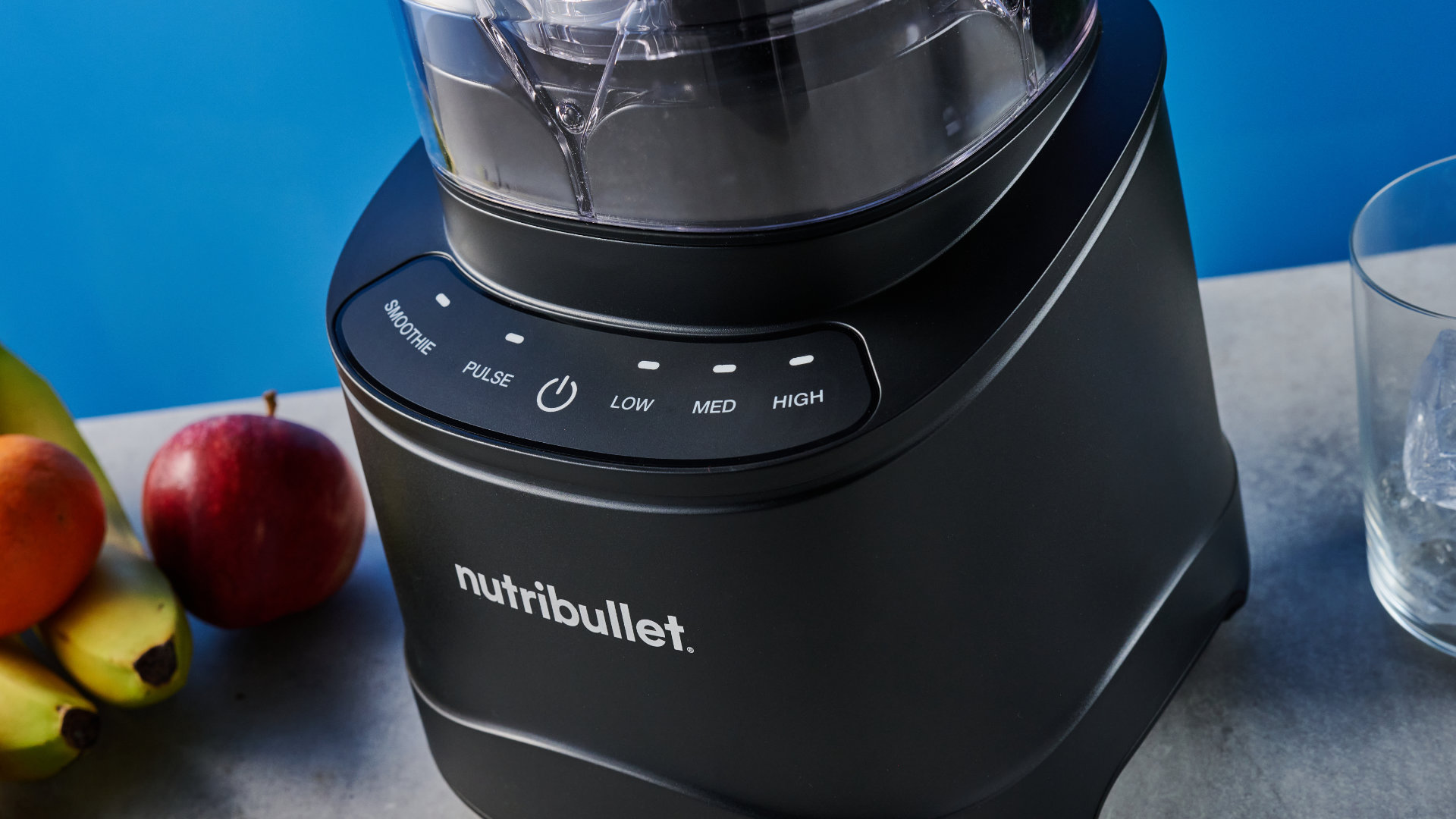 Nutribullet Power Core photographed in front of a blue background