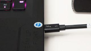 Thunderbolt 5 cable from Intel promo video