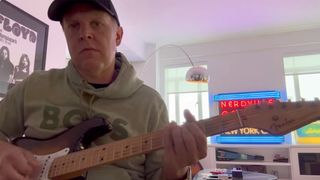 A still from Joe Bonamassa's video lesson on Drop D tuning.
