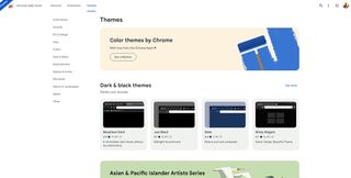 The new "themes" page in Google Chrome's Web Store redesign preview.