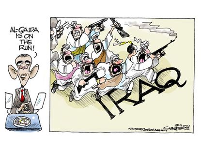 Obama cartoon Iraq al Qaeda