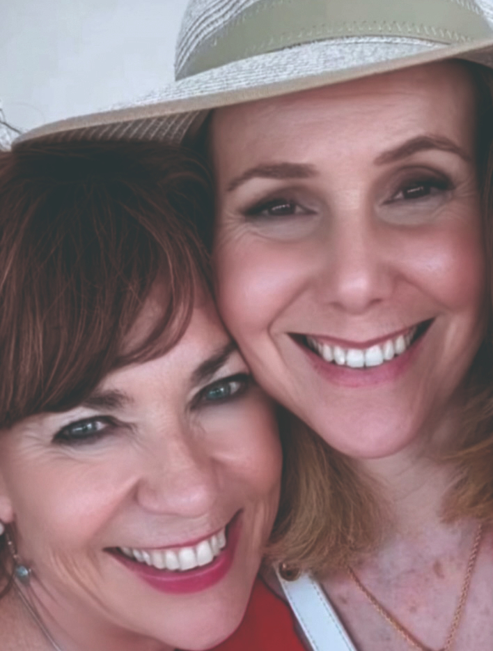 Kathy Lette and Sally Phillips smiling