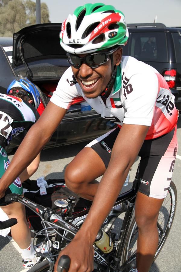 All smiles for the UAE riders